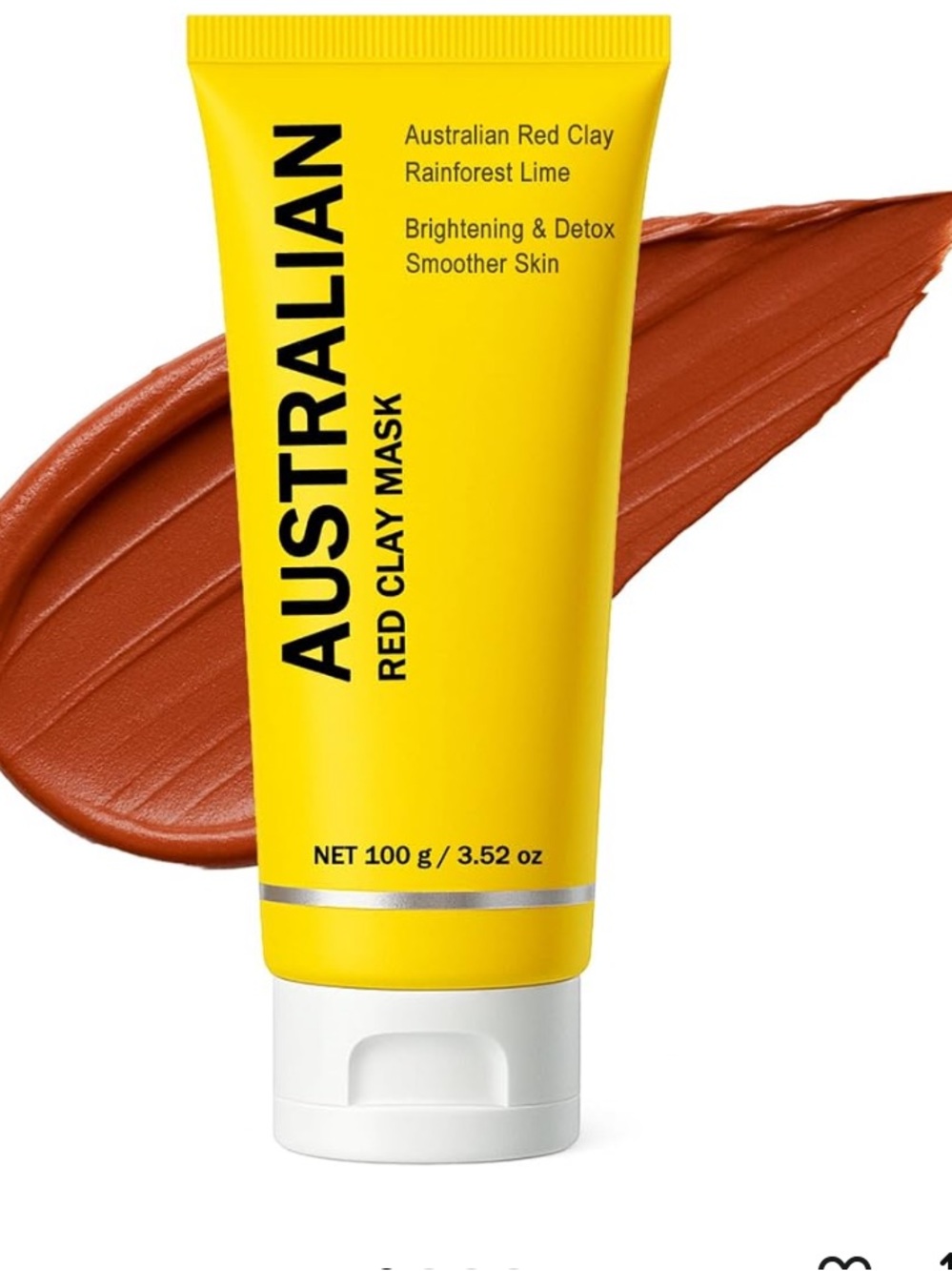 Australian Red Clay Mask - Brightening Detox Clay Mask (Yellow Tube)